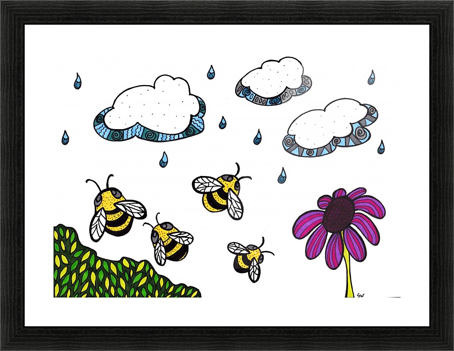 Rain Bees Picture Frame print