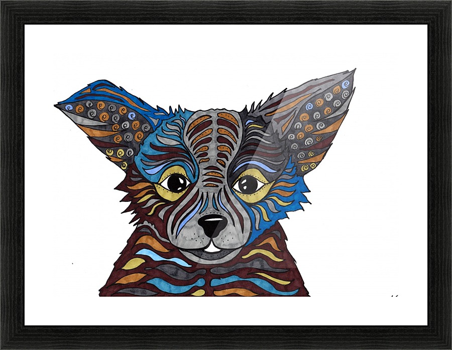 Ear pup Picture Frame print