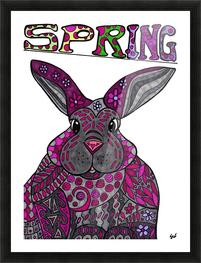Spring Bunny Picture Frame print