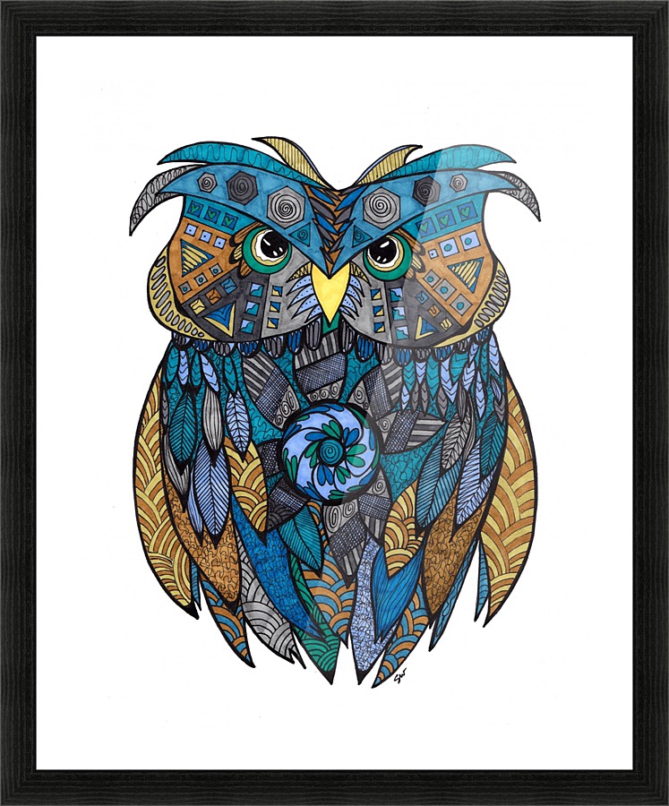 Angry Owl Picture Frame print