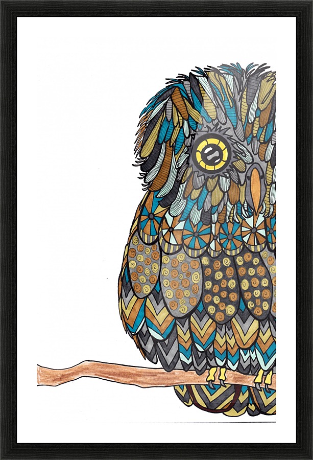 Teal Owl Picture Frame print