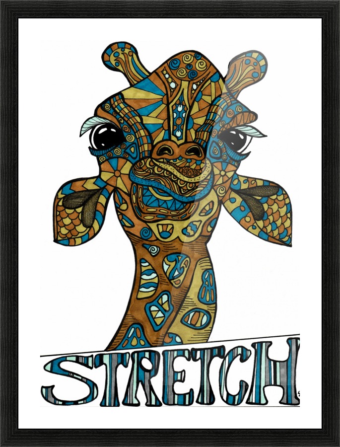 Giraffe Stretch Picture Frame print