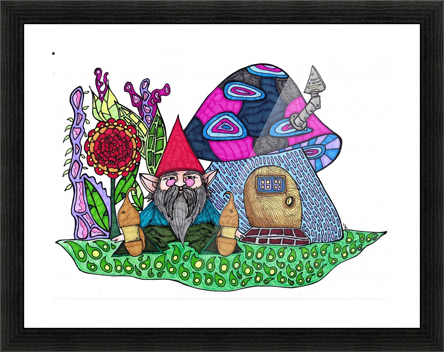 Mushroom Gnome Picture Frame print