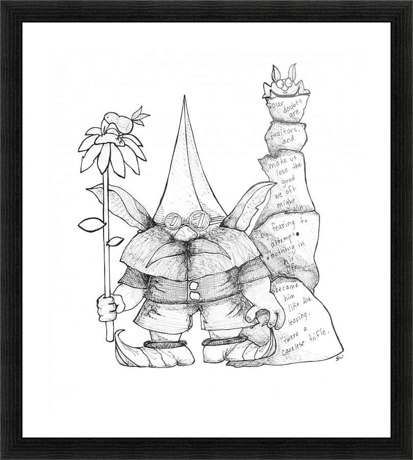 Shakespeare gnome Picture Frame print