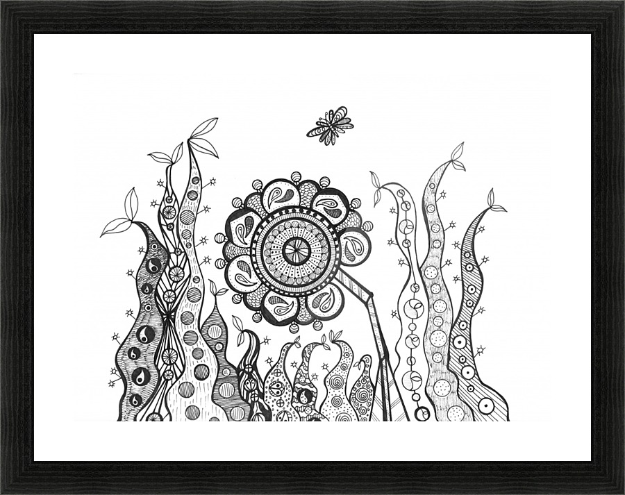 Abstract B&W Sunflower Picture Frame print