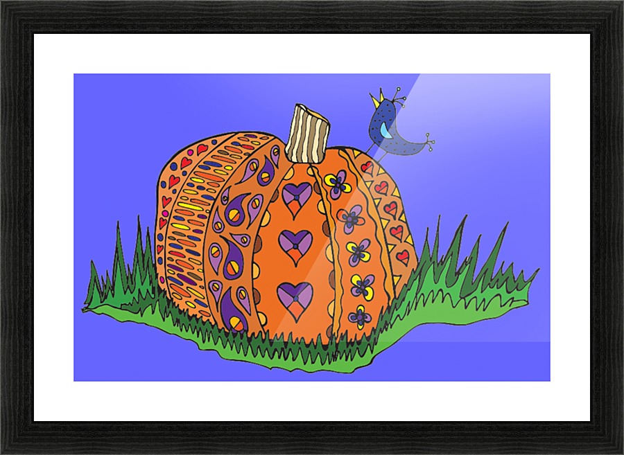 Pumpkin Bird Picture Frame print