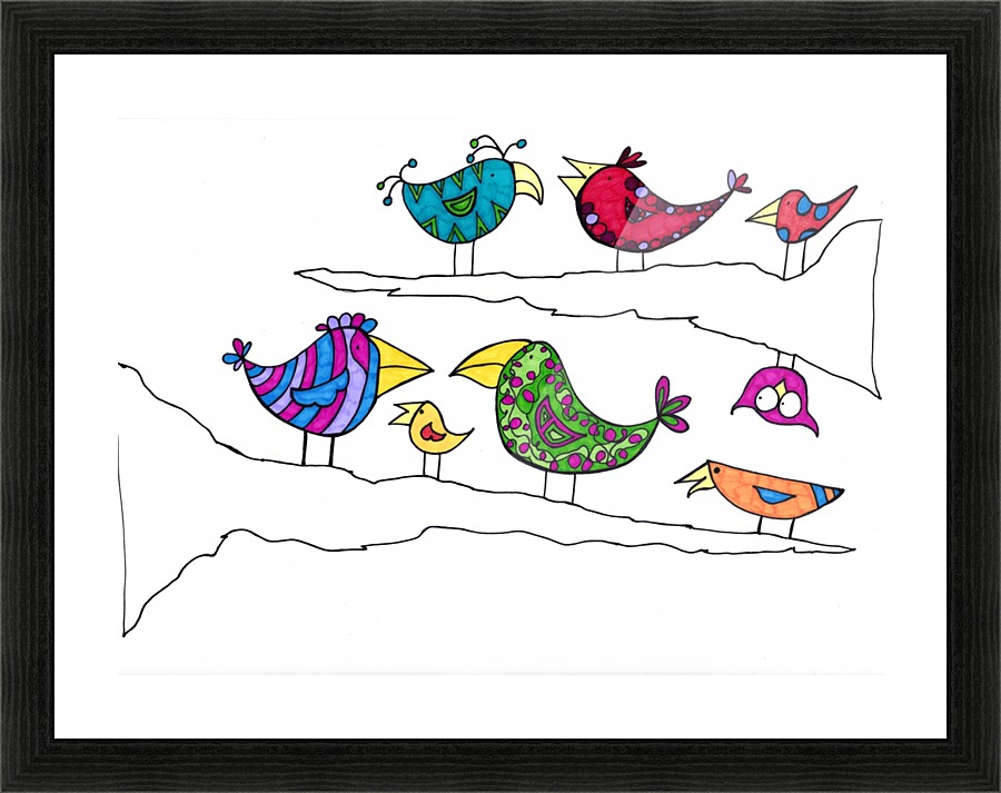 Chatty Birds Picture Frame print