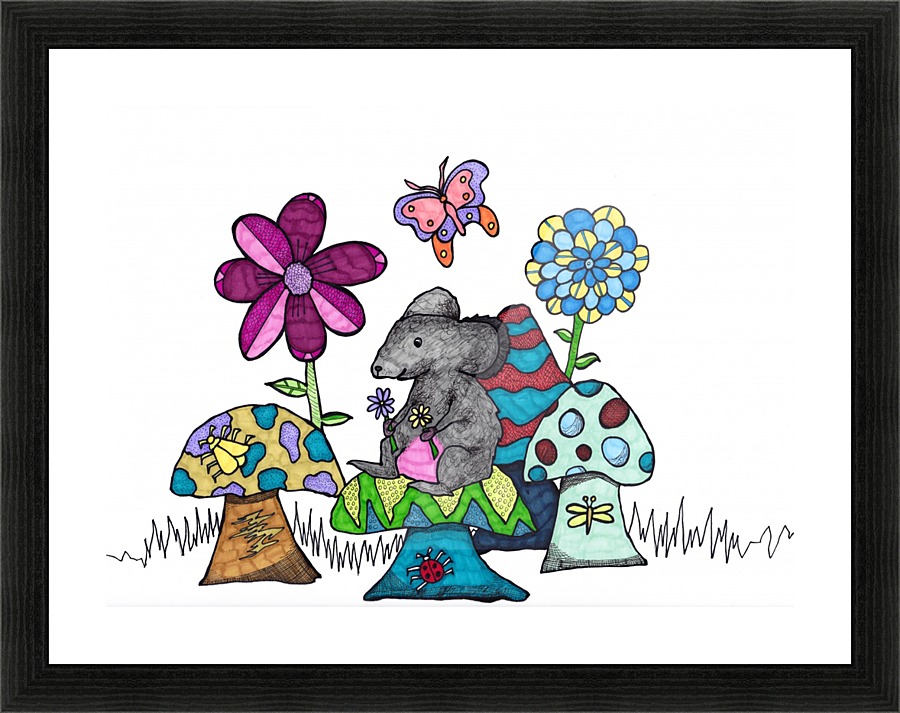 Mushroom Mouse Picture Frame print