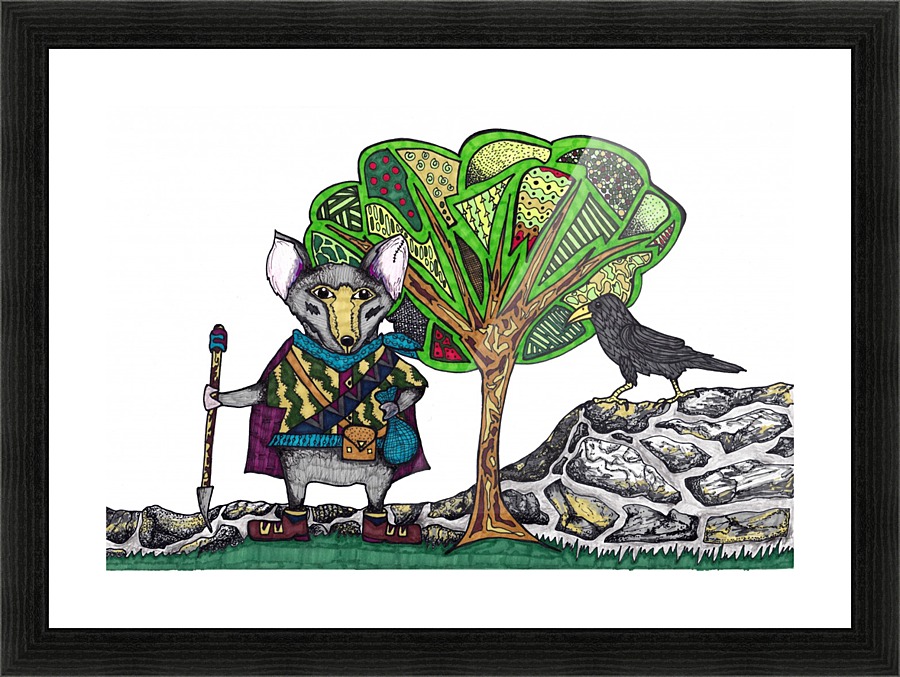 Warrior Mouse (white background) Picture Frame print