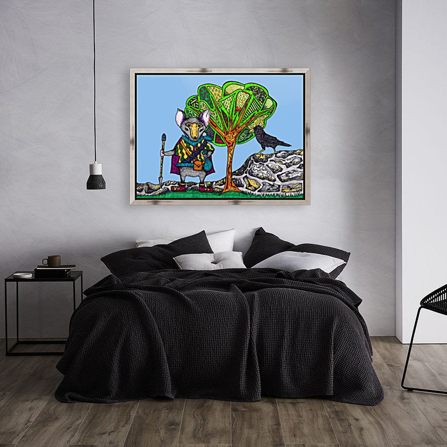 Warrior Mouse (blue background) Reproduction