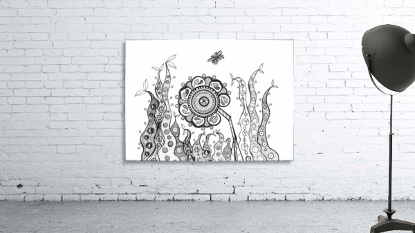 Abstract B&W Sunflower Wall Preview