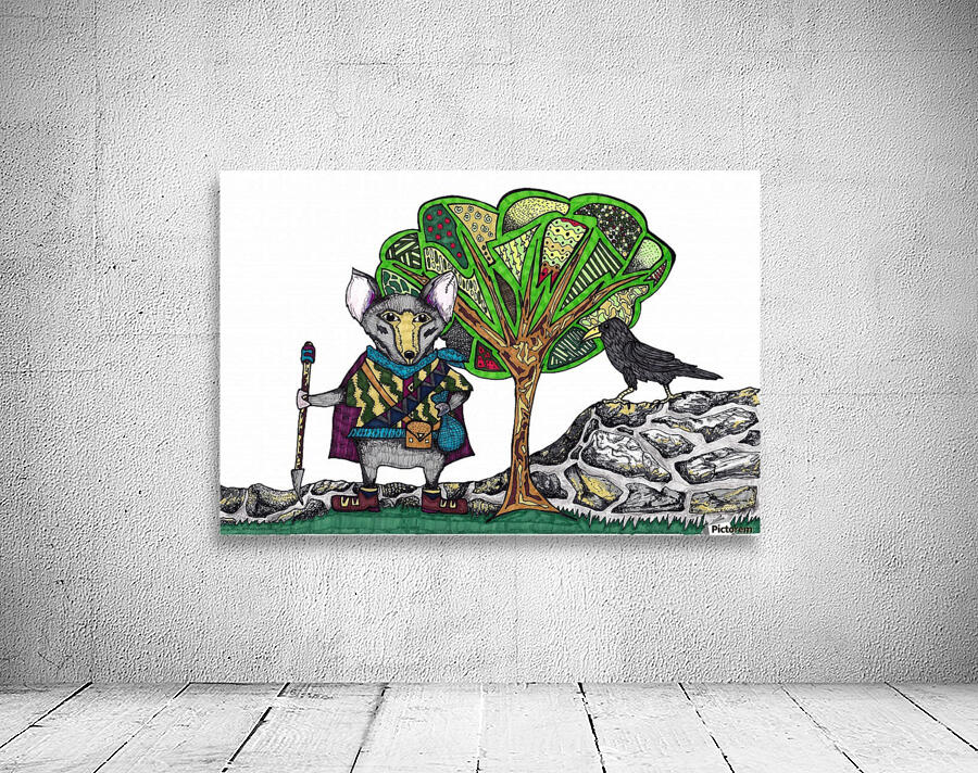 Warrior Mouse (white background) Wall Preview