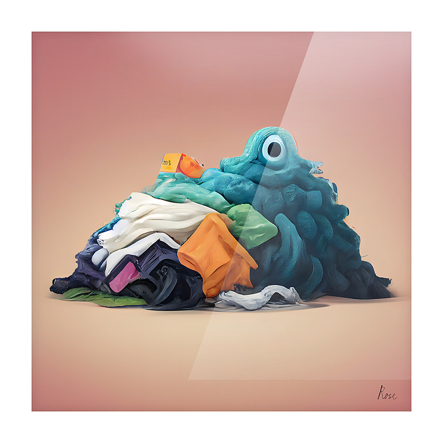 Laundry Monster Picture Frame print