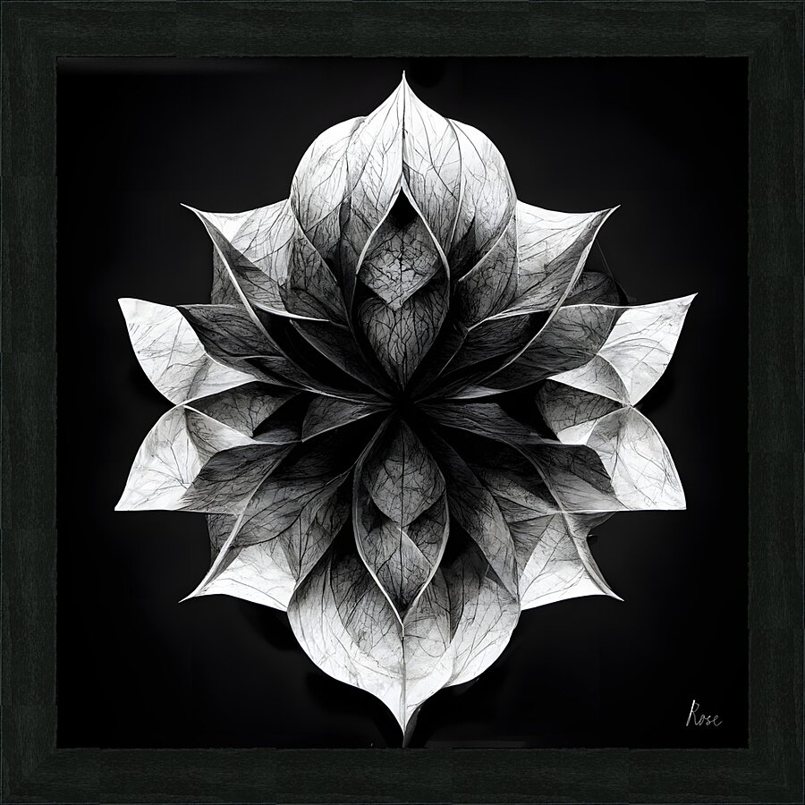 Fractal Rose Picture Frame print