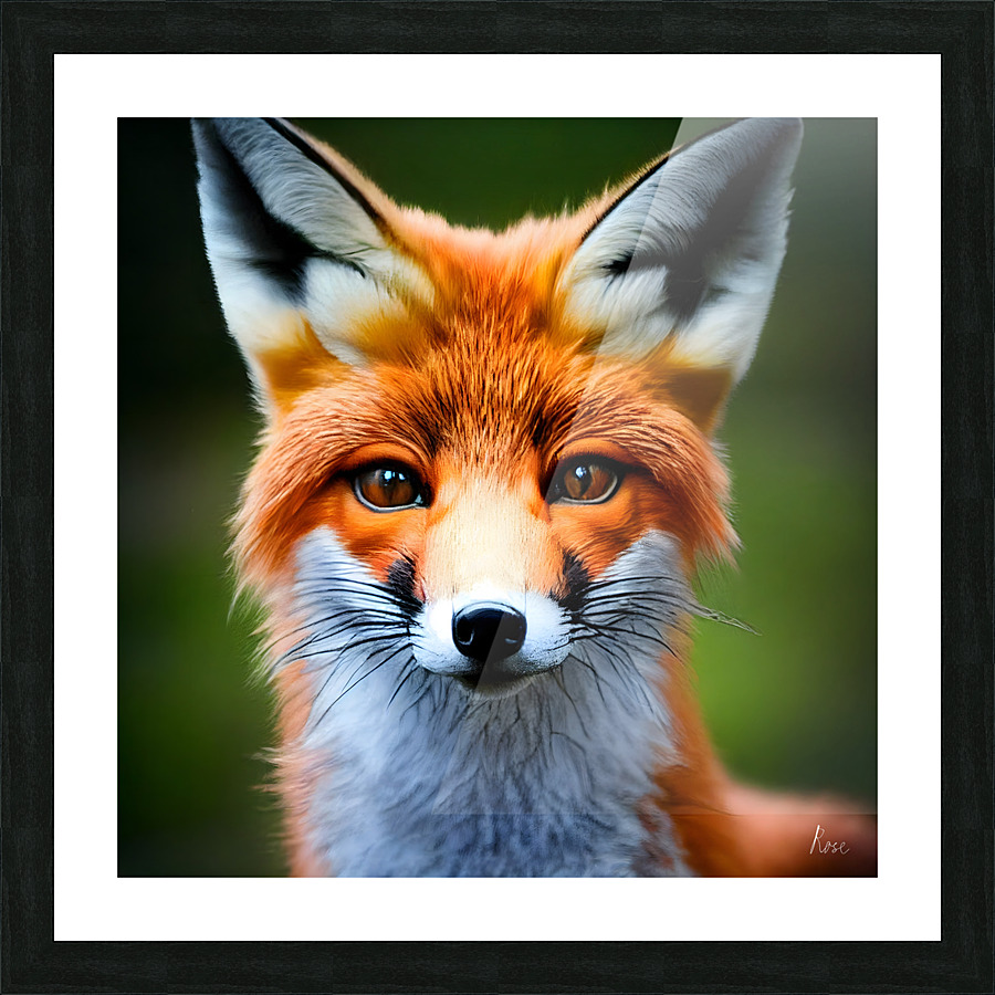 Fox Portait Picture Frame print