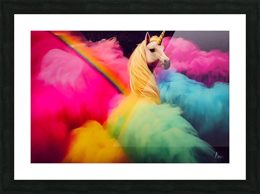 Neon Unicorn Picture Frame print