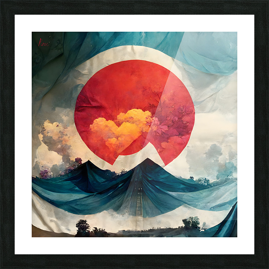 Red Sun Rising Picture Frame print
