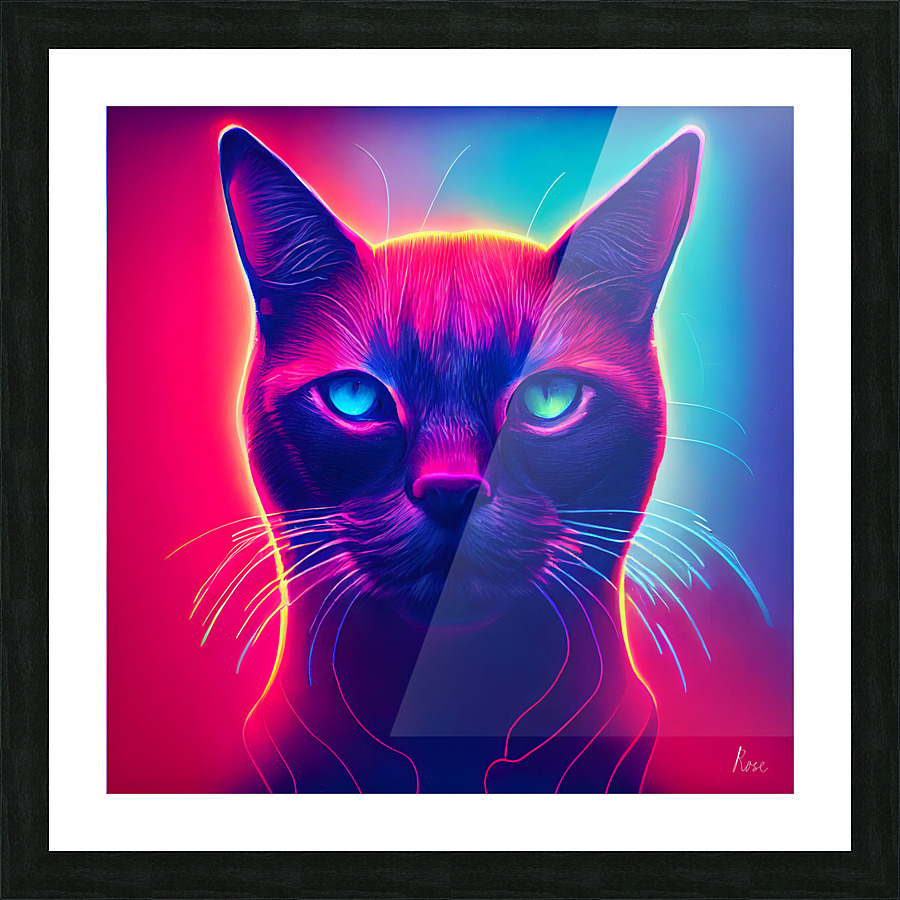 Neon Cat 1 Picture Frame print