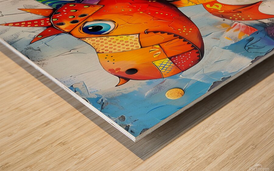 THE COLORFUL DRAGON Wood print