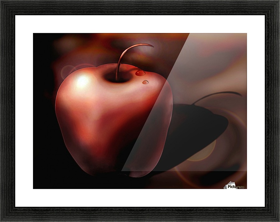 apple with water drop Picture Frame print