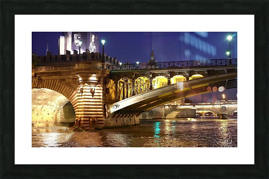 Paris Paris at night under the bridges of Paris Picture Frame print