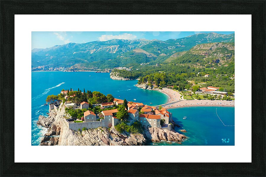Montenegro Seaside landscape view from the sky Picture Frame print