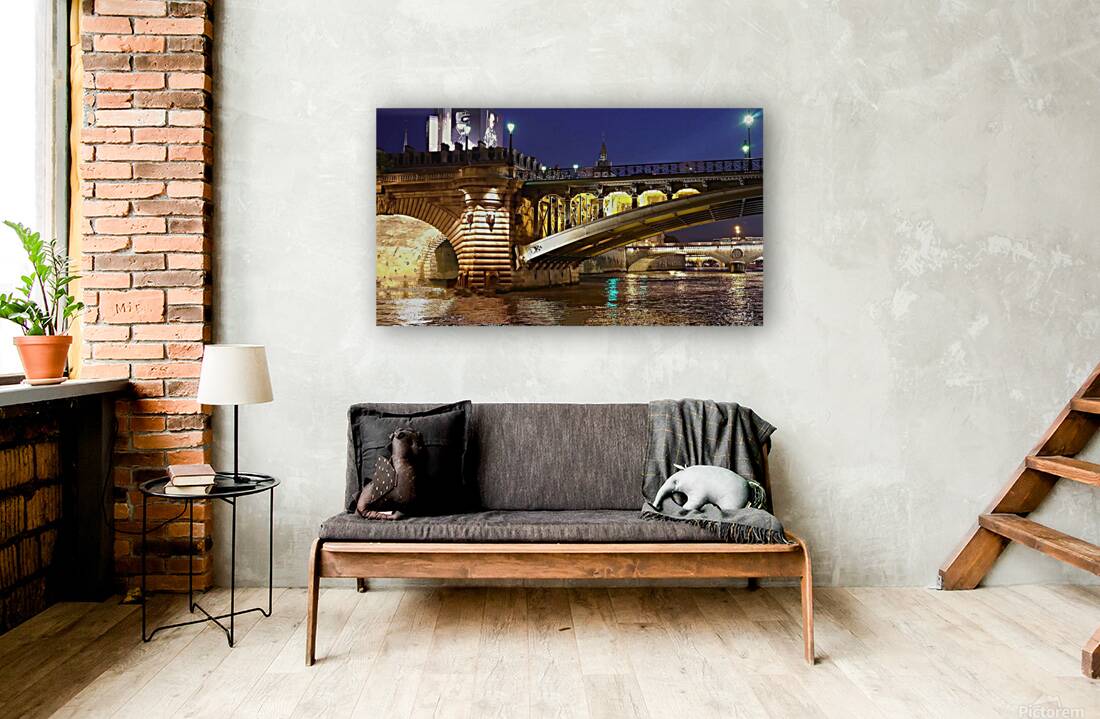 Paris Paris at night under the bridges of Paris Reproduction
