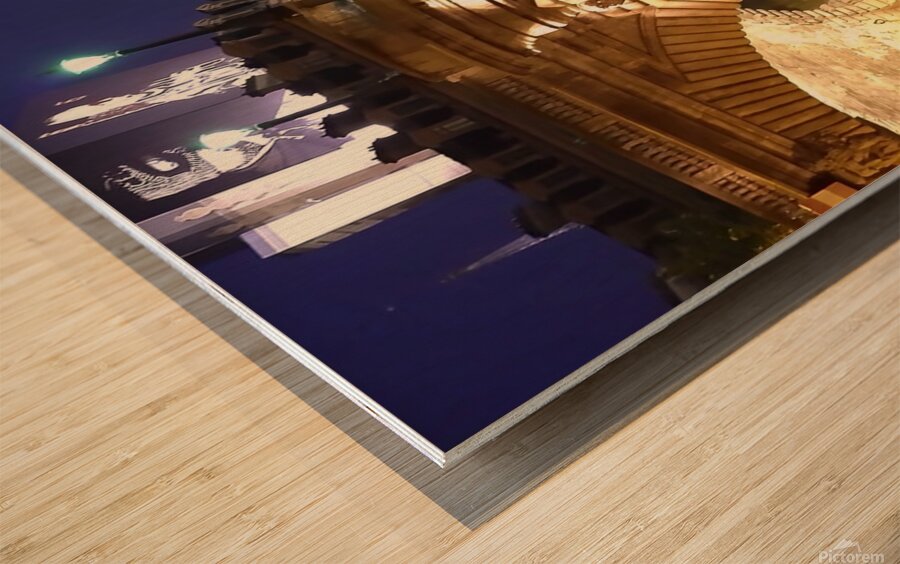 Paris Paris at night under the bridges of Paris Wood print