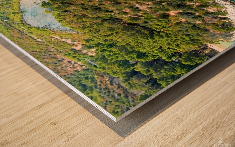 Flying Over Italie coasts and cities 6 Wood print