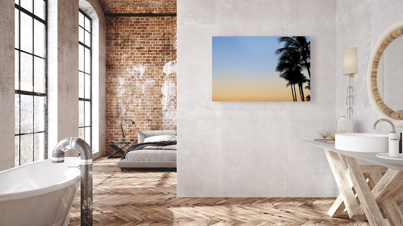 Palms Watching Sunset Reproduction