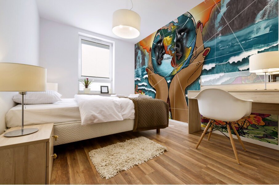 THE WORLD N YOUR HANDS Mural print