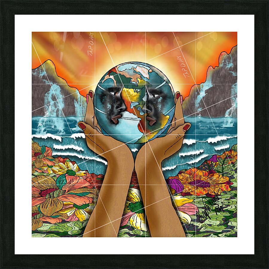 THE WORLD N YOUR HANDS Picture Frame print