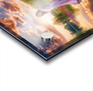 Girl in the stream at sunset Acrylic print