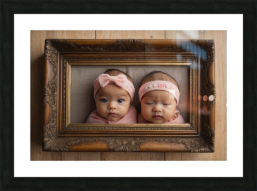 Very cute twins Picture Frame print