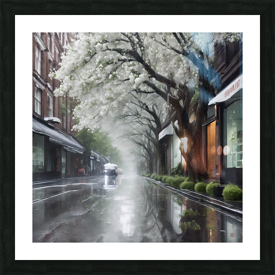 Flowering street trees-Acrylic Prints Picture Frame print