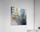 Abstract Wall Art Modern Blue Golden Grey Abstract Picture Large Canvas Prints for Living Room Bedroom Acrylic Print