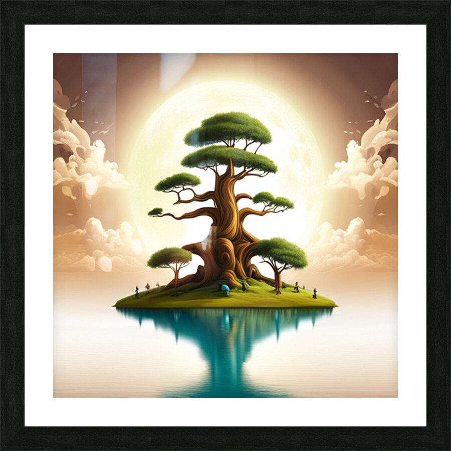 Wieco Art Extra Large Cloud Tree Abstract Landscape Canvas Print Set Picture Frame print