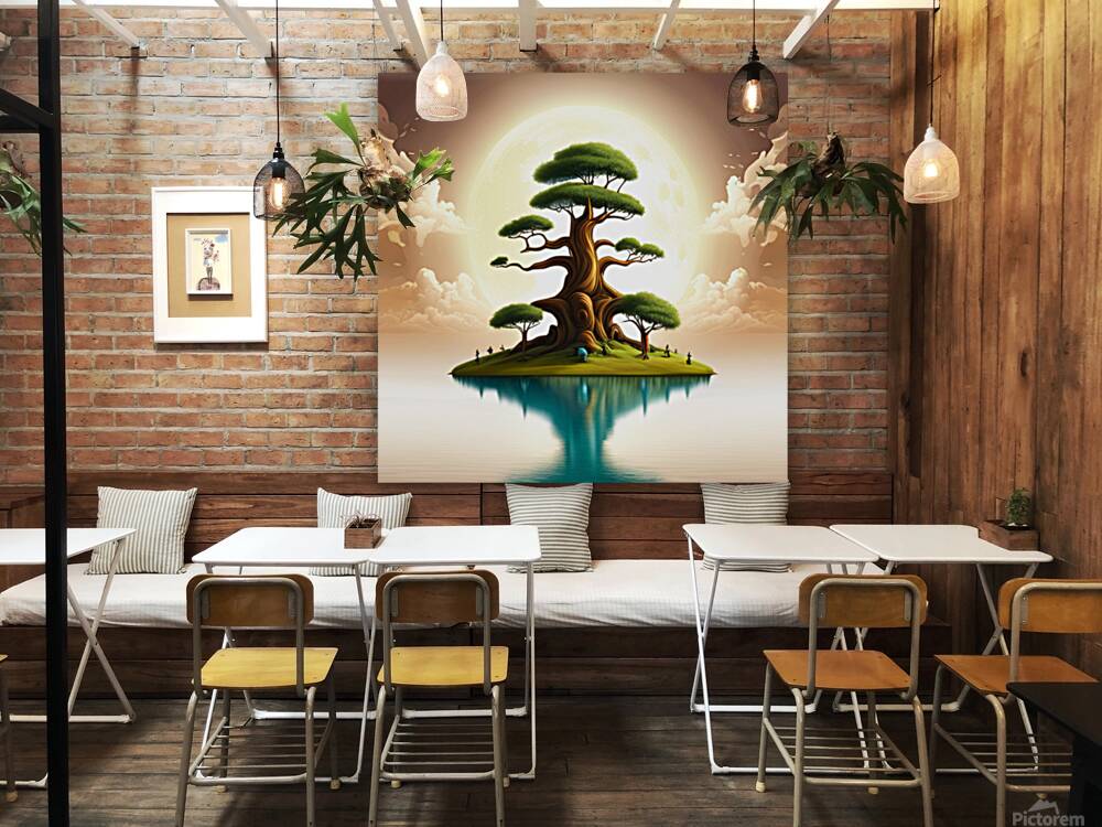 Wieco Art Extra Large Cloud Tree Abstract Landscape Canvas Print Set Reproduction