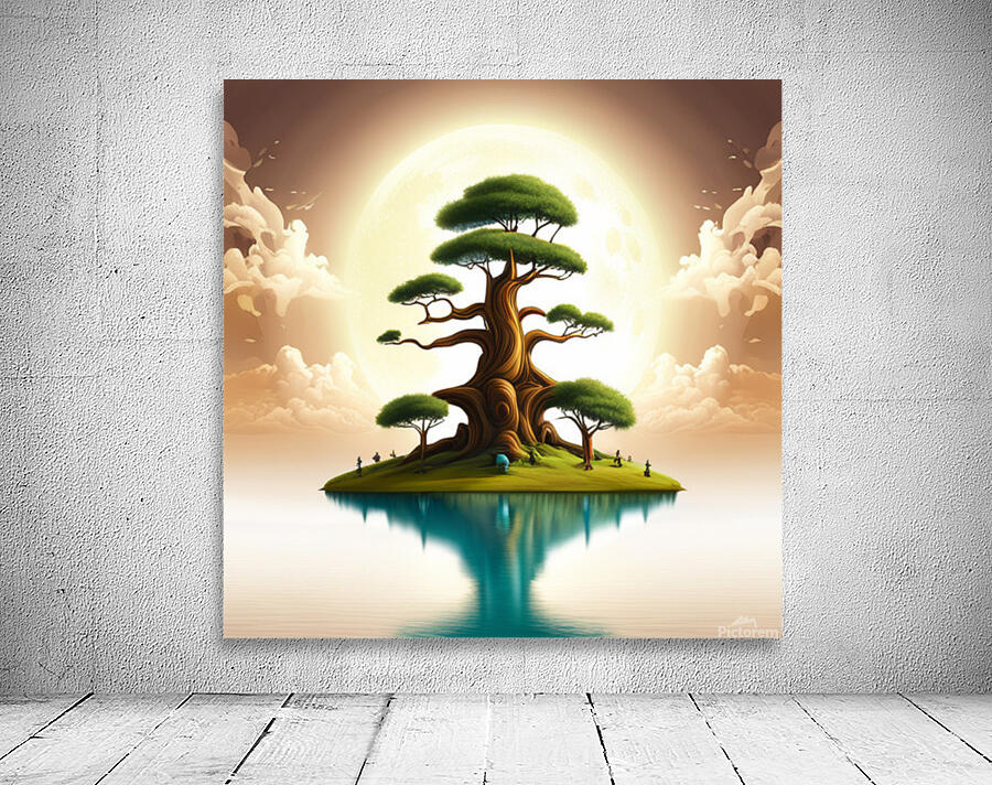 Wieco Art Extra Large Cloud Tree Abstract Landscape Canvas Print Set Wall Preview