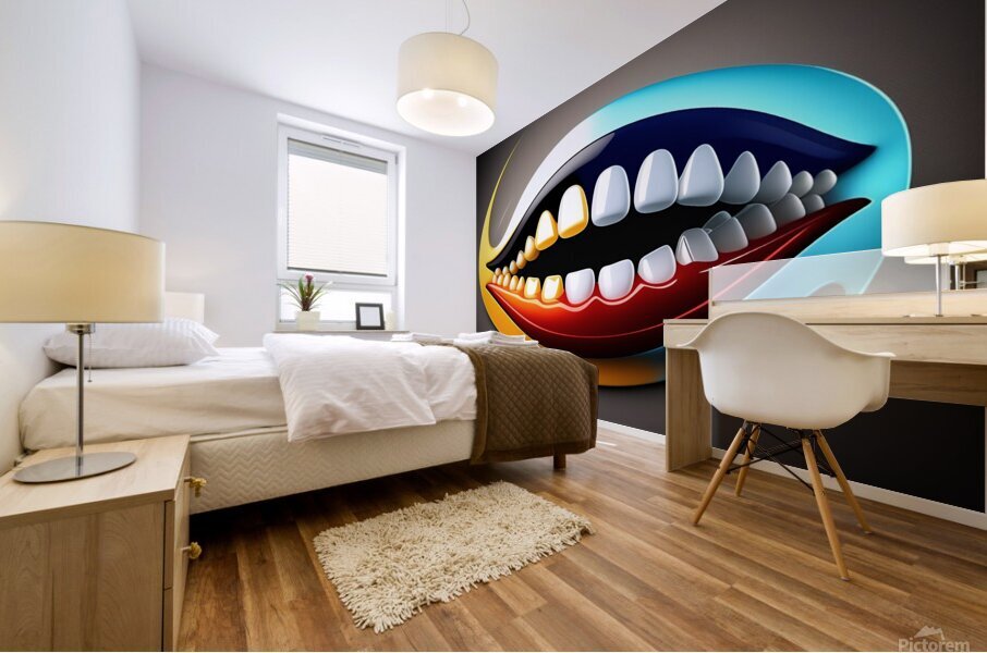 Teeth and man Mural print