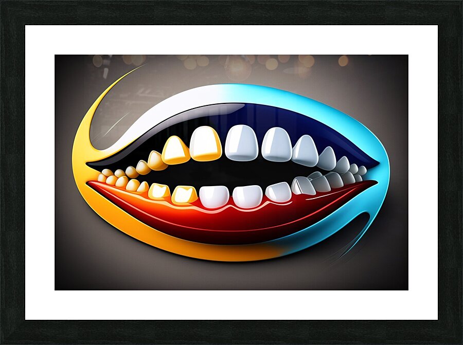 Teeth and man Picture Frame print