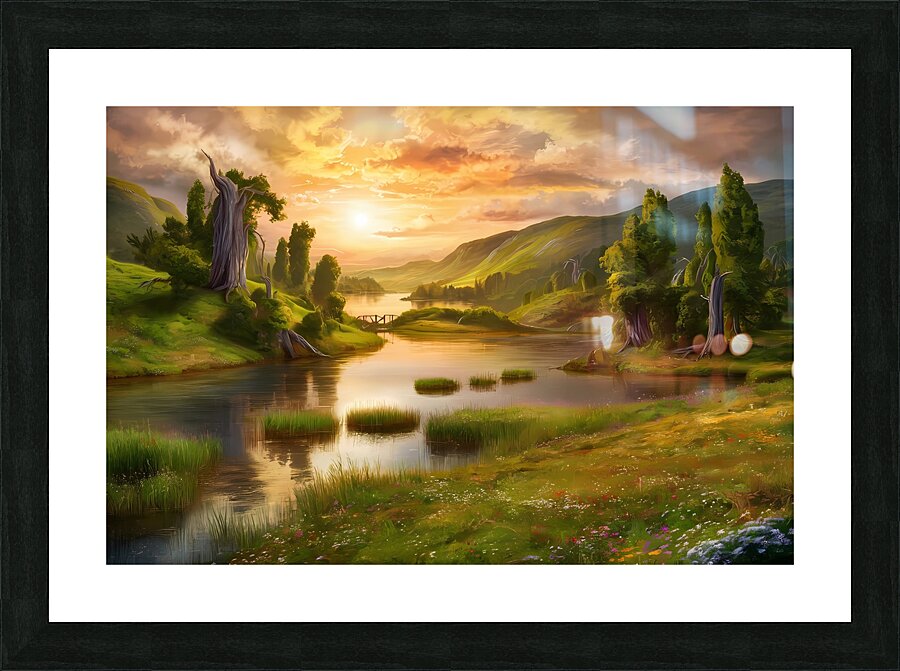 large-scale landscape painting  Picture Frame print