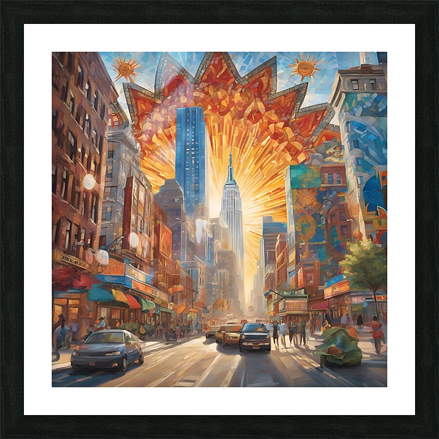 depicts a mosaic of cultures histories and dreams intertwined. Picture Frame print