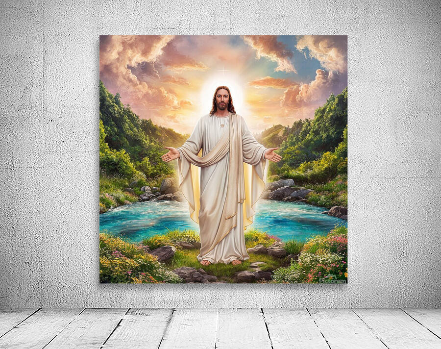 a stunning 8k digital artwork of jesus christ sta Wall Preview