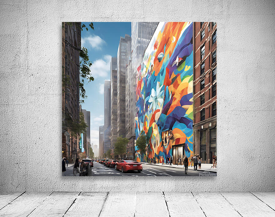mural stretching across several city blocks Wall Preview