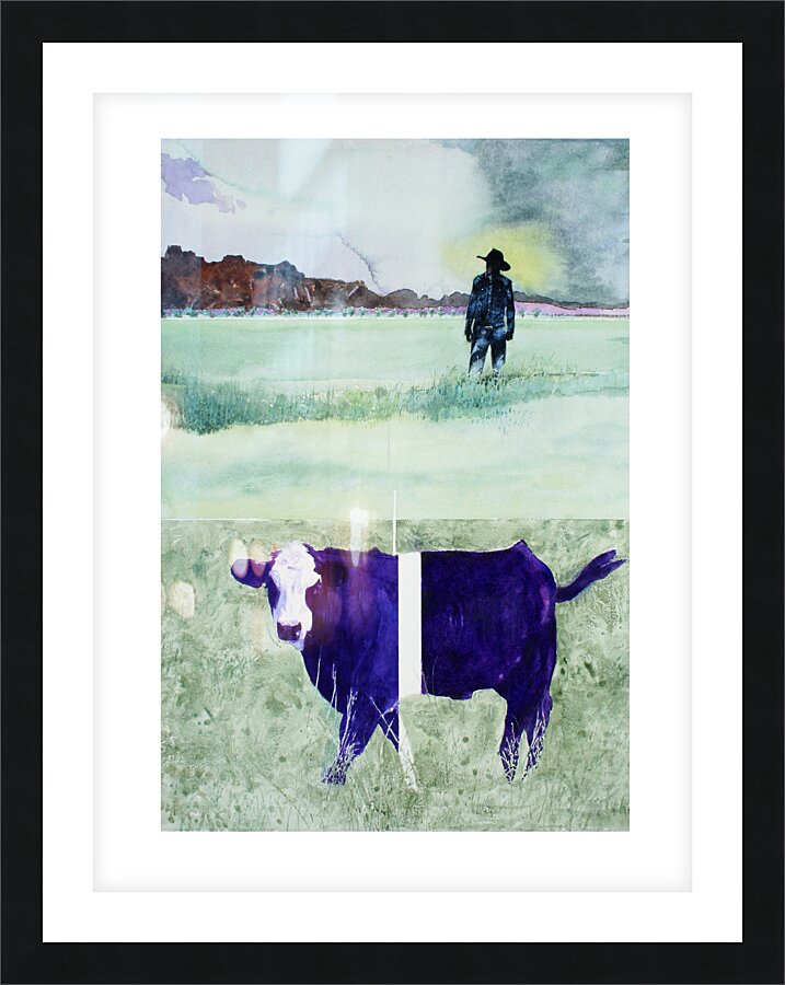Border Cow Picture Frame print
