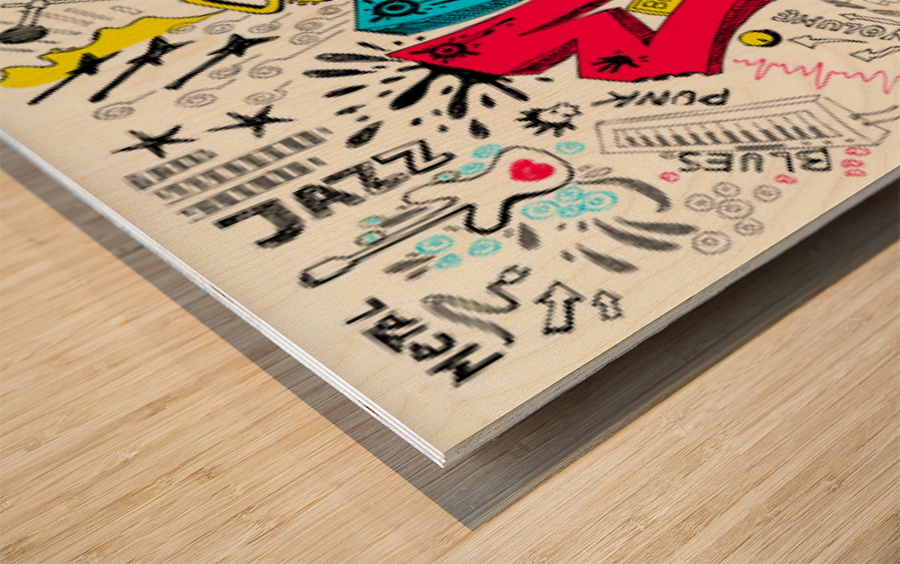 music 4 Wood print