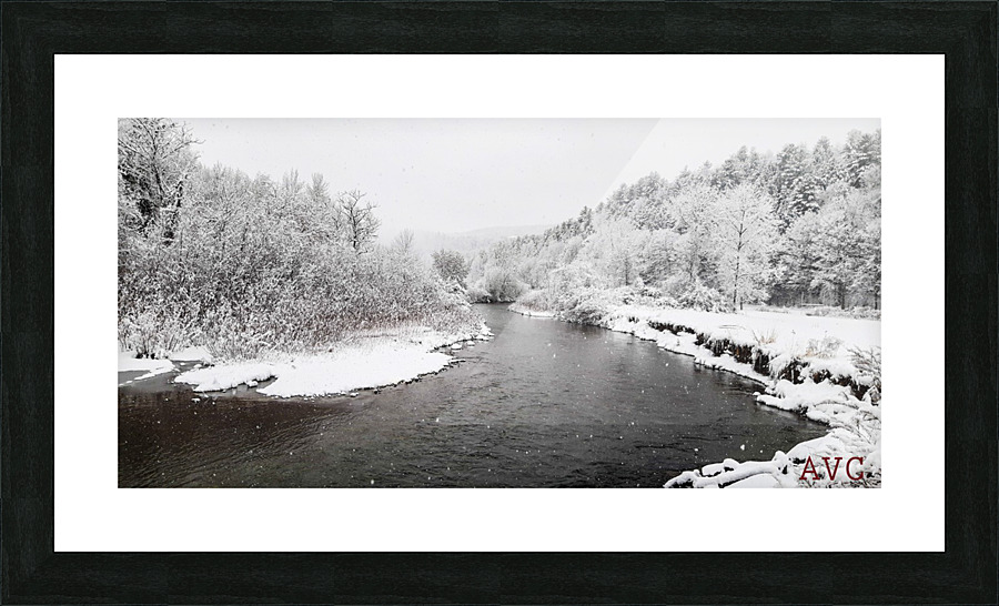 Dog River-- Winter Picture Frame print