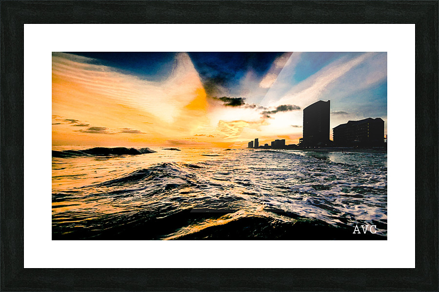 Golden Waves Picture Frame print
