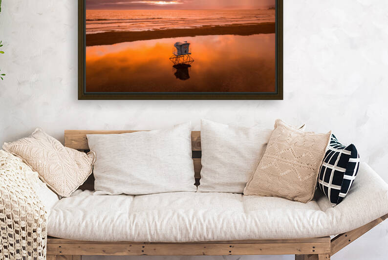 Pismo Beach Lifeguard Tower at Sunset by dronesey